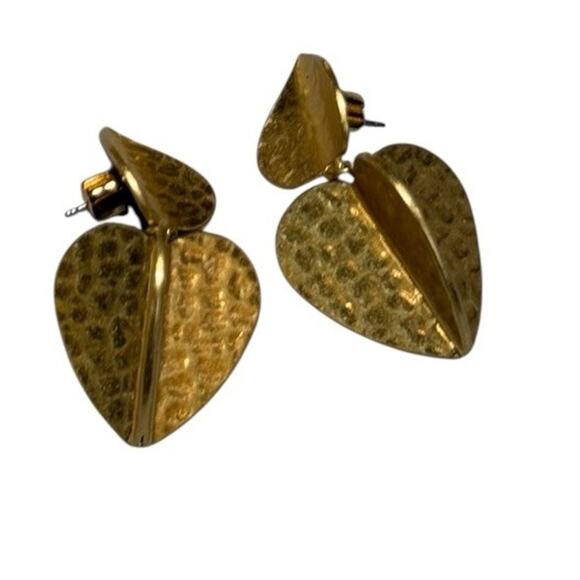 Kate Spade Metal Petal Gold Hammered Statement Necklace Jewelry Set bundle - Picture 6 of 6